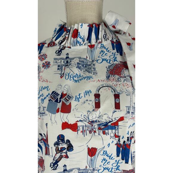 Pittypats Ole Miss Toile Wren Mini Dress Womens Size Large New Short Sleeve - Picture 6 of 16